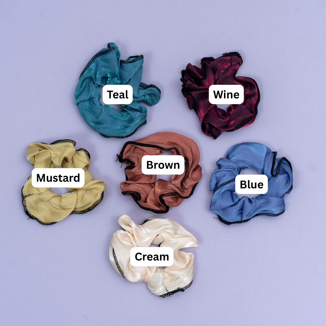 Shiny Satin Edge Scrunchie (1Dz) - UBKWS2582