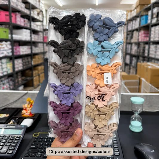 Flower Matt hair claw (1Dz) - UBKWS2929