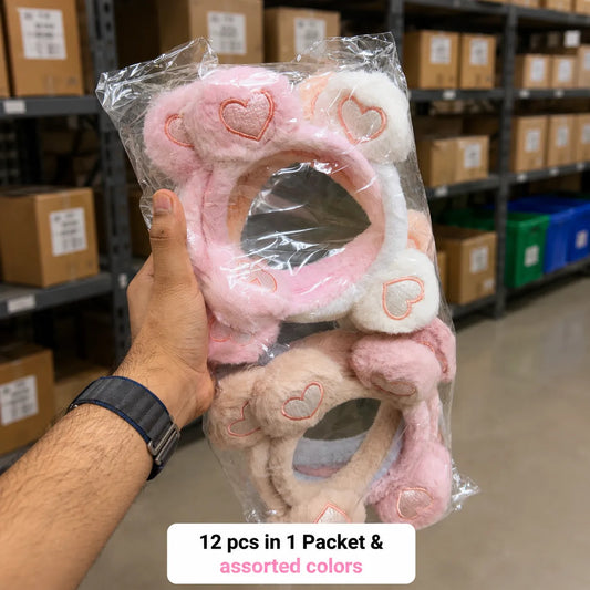 Heart fur hairband (1Dz) - SO-4