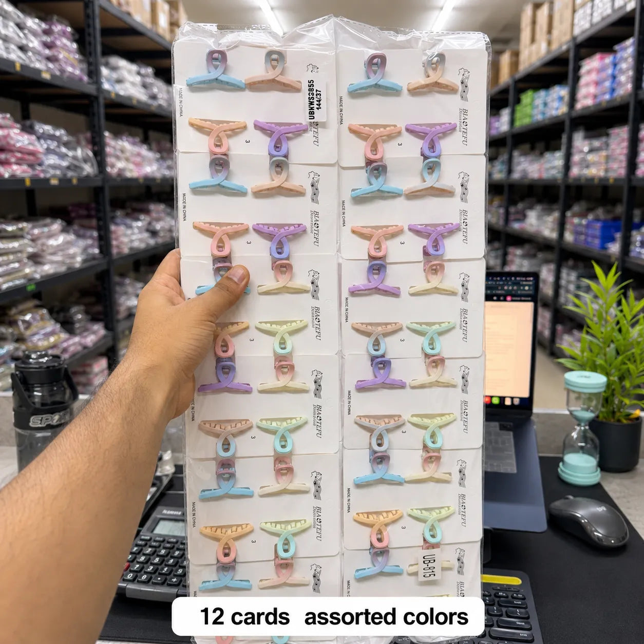 Gradient mini hair claw cards (1Dz) - UBKWS2855