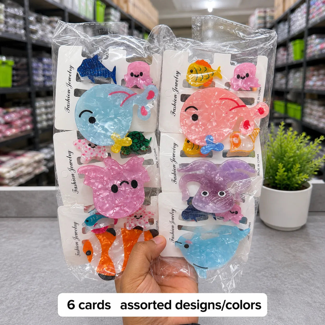 Acrylic Hair claw combo (6 Card) - UBKWS2864