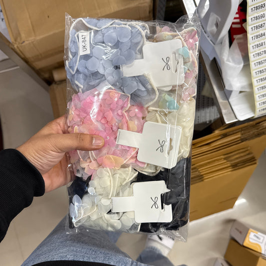 Floral Mesh Scrunchie (12Pcs) - UBKWS1196