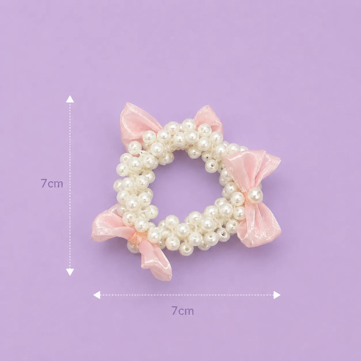 Pearl bow hair scrunchies (1Dz) - UB-461