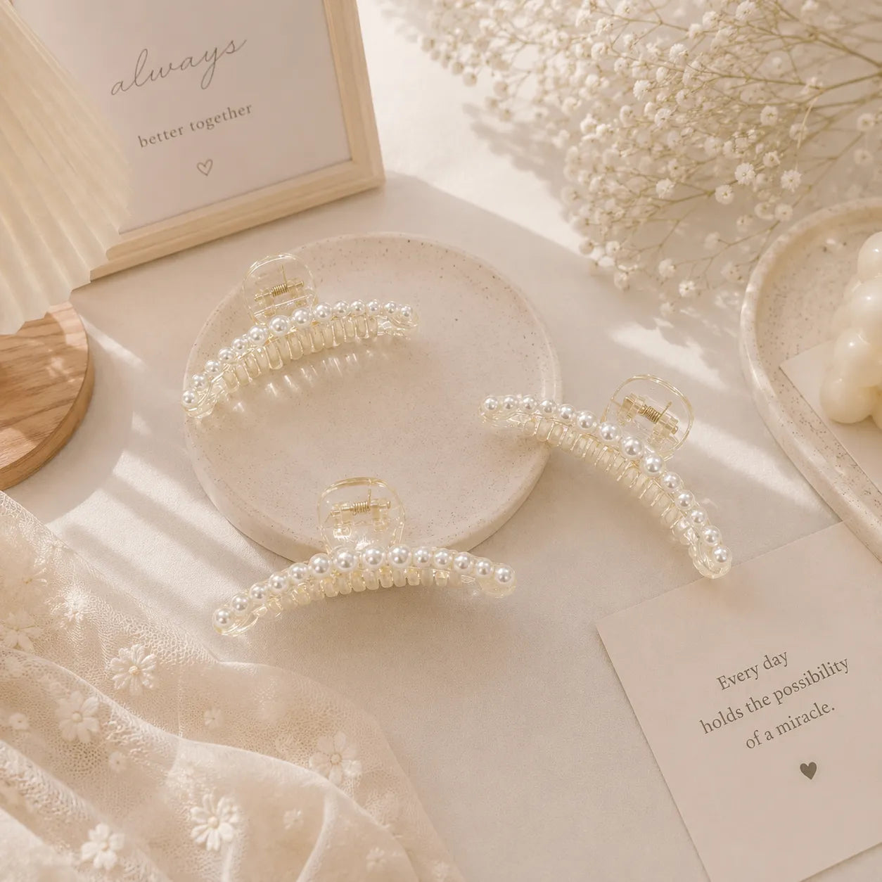 Pearl hair claw (1Dz) - UBKWS438-3