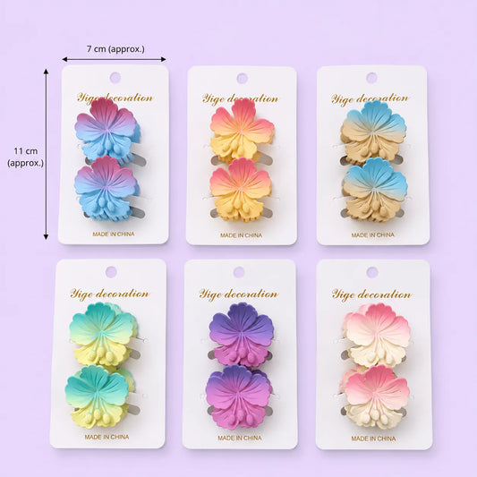 Korean flower matt hair claws (1Dz) - UBKWS2973