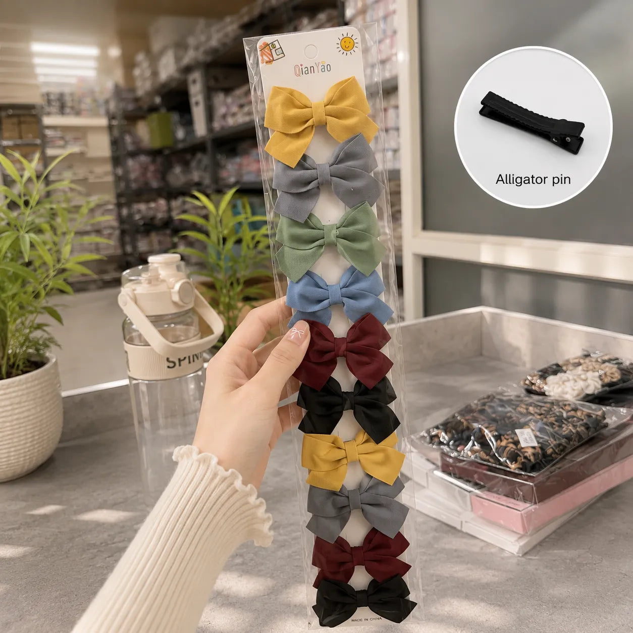 Printed hair bow (10 Pcs) - UBKWS0011-K