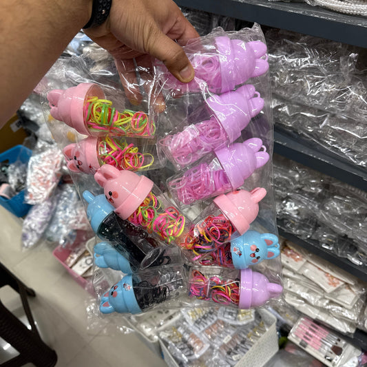 Kids Disco hair ties with Bottle (Pack of 12) - UBKWS1016