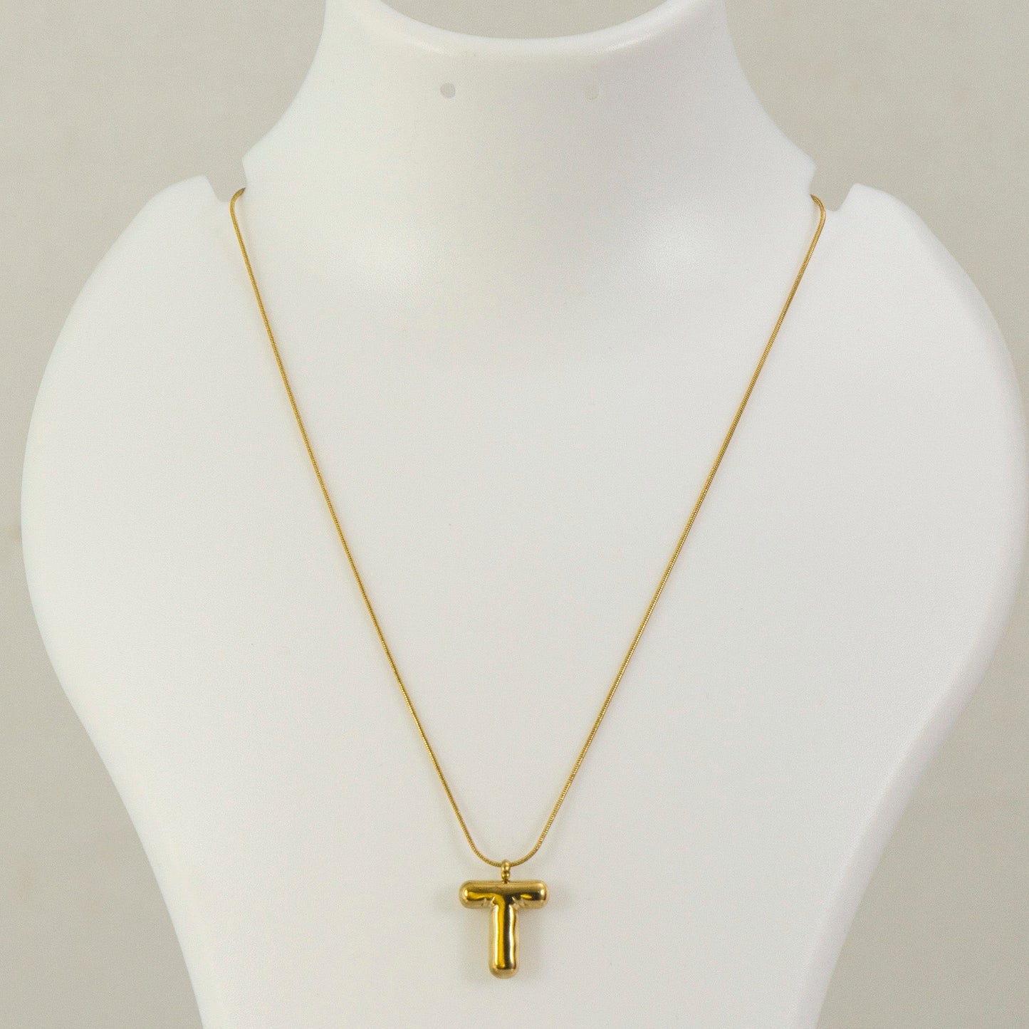 "T'" Anti tarnish Pendant Necklace - UBK3204