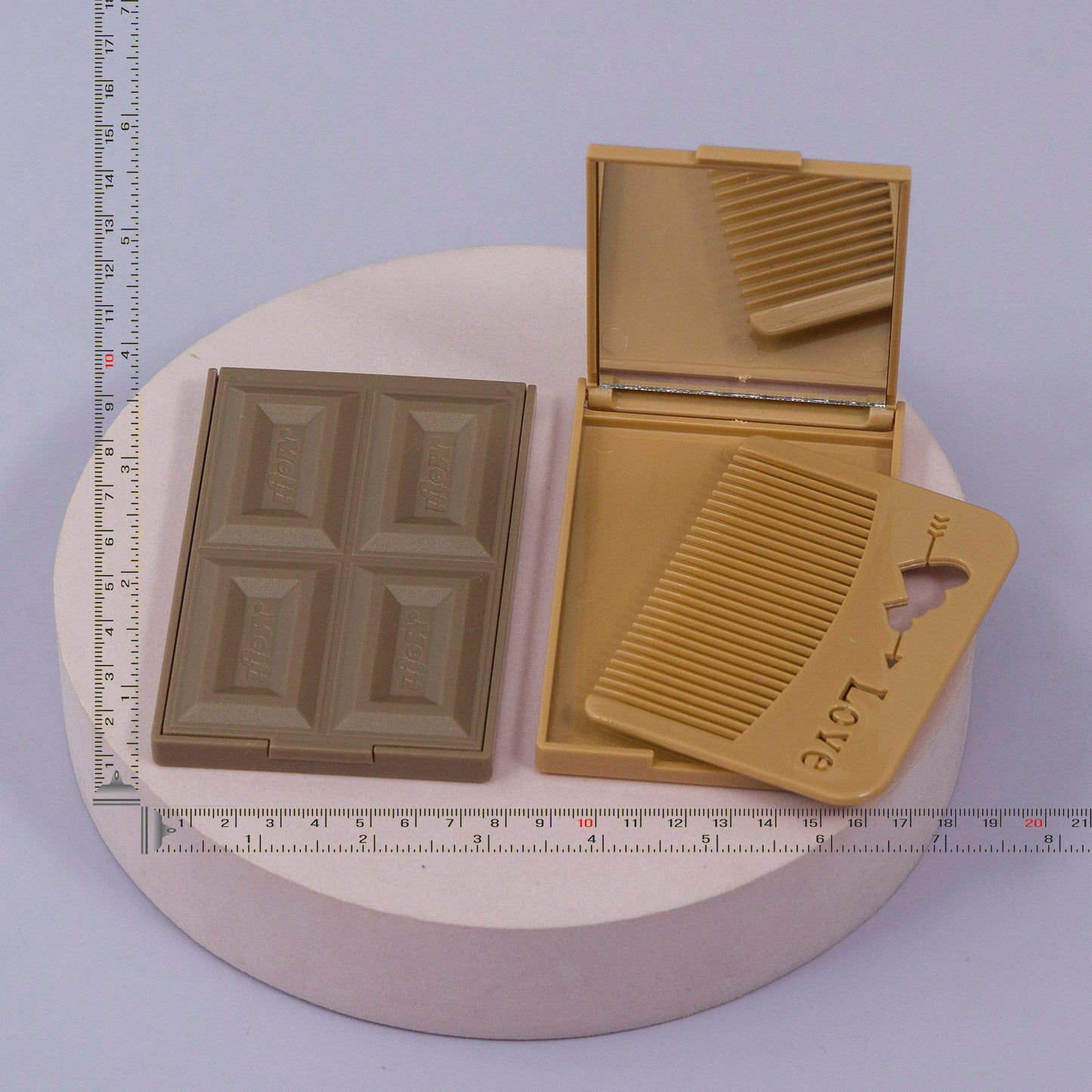 Chocolate Bar Folding Pocket Mirror with Comb (12Pcs) - UBKWS1155