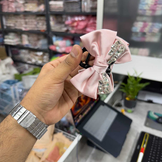 Premium stone bow hair claw (3Pcs) - UBKWS2624