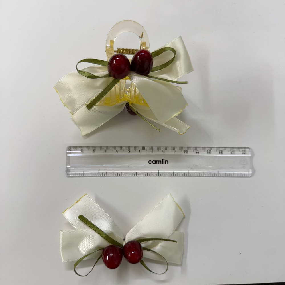 Cherry hair claw + hair pin set (1Dz) - UBKWS2627