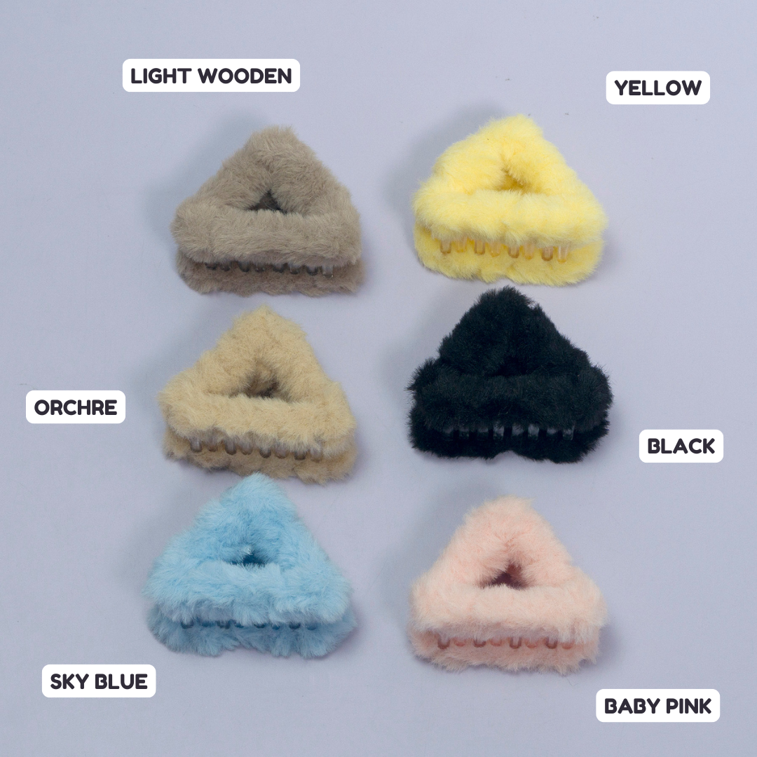 Triangle Fur Hair Claw (12Pcs) - UBKWS1099