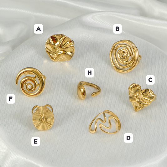 Anti-Tarnish adjustable rings - UBK3176