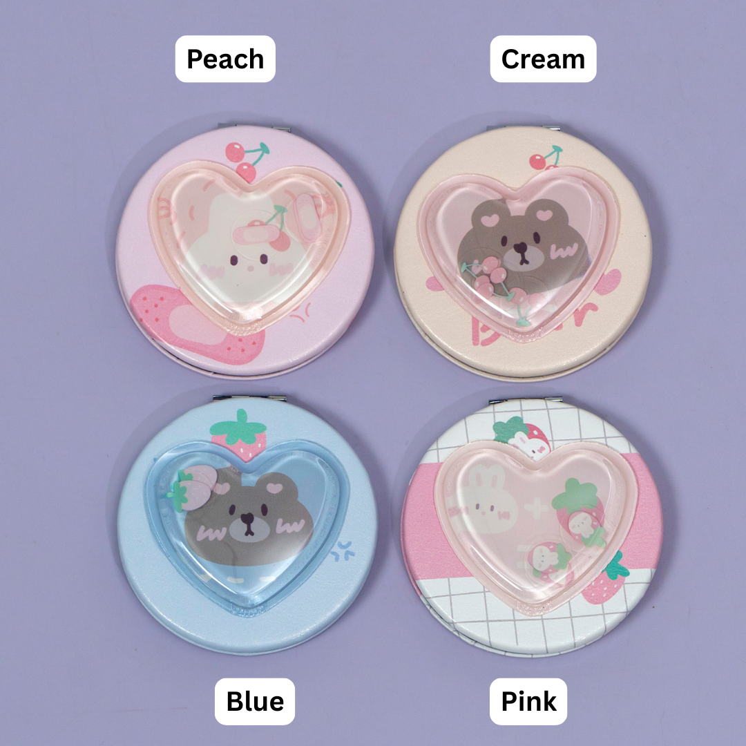 Cute Cat Glitter Shake Round Pocket Mirror โ UBKWS2569