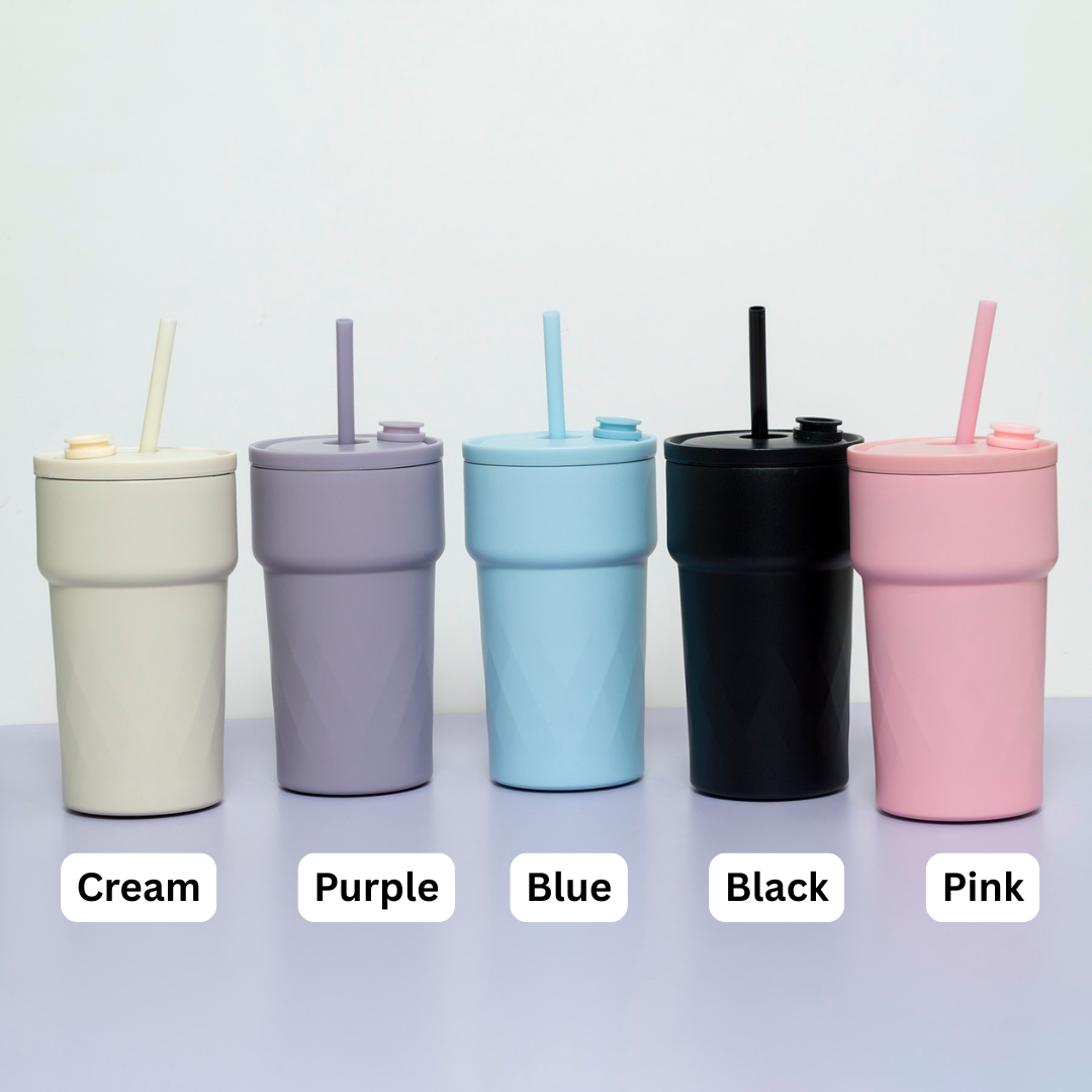 Pastel Diamond Sipper Tumbler with Straw โ UBK3489