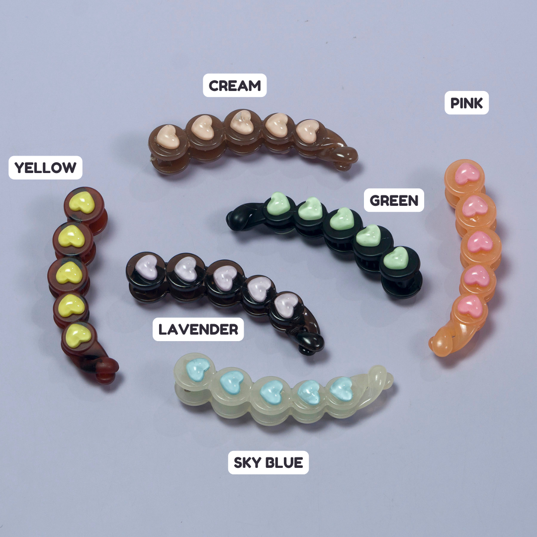 Heart Shape Banana Clip (12Pcs) - UBKWS1091