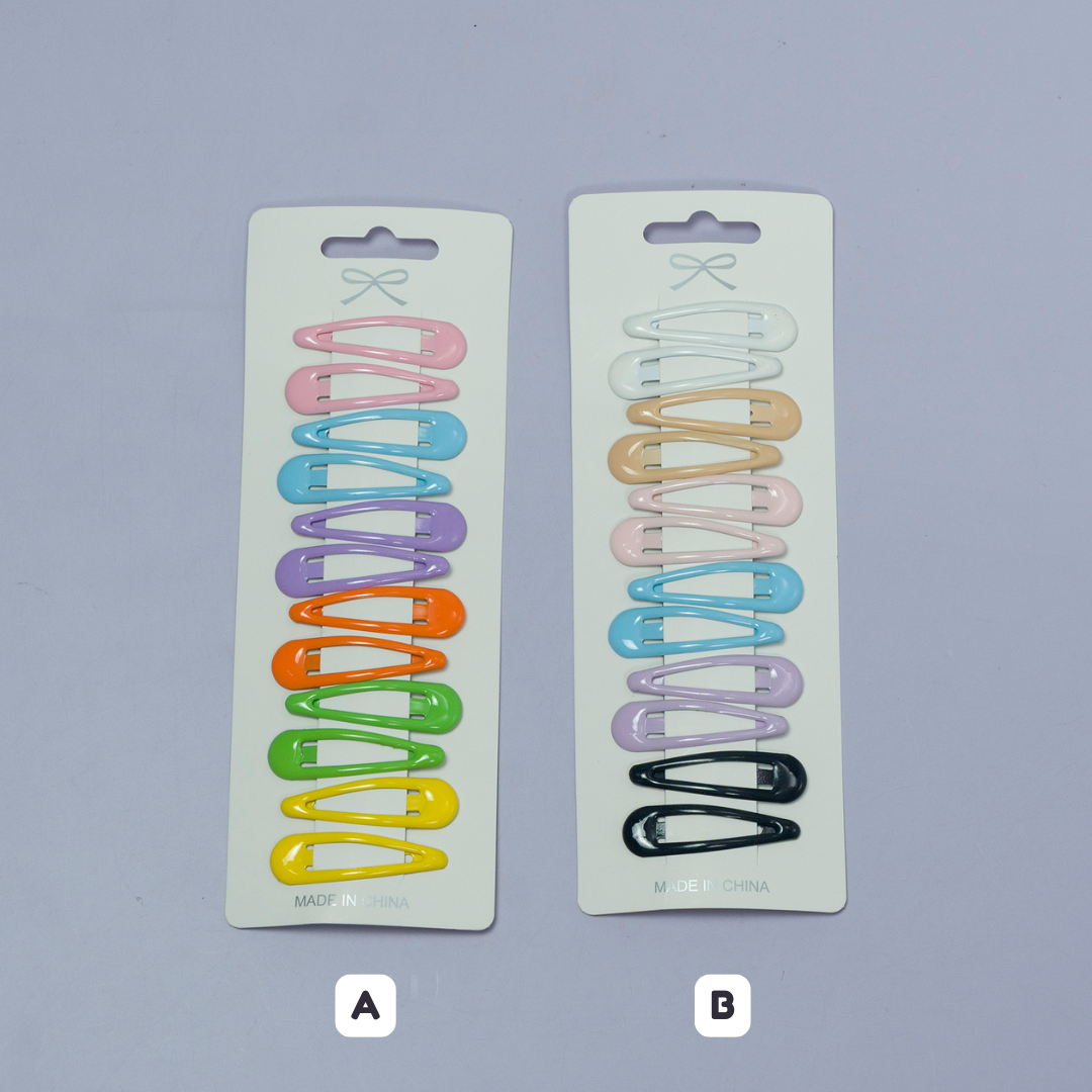 Colorful Snap Hair Clip Set (12 Sets) - UBKWS1070