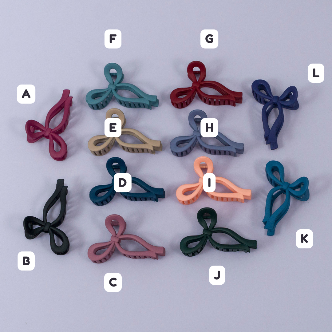 Matte Bow Hair Claw (12Pcs) - UBKWS1135