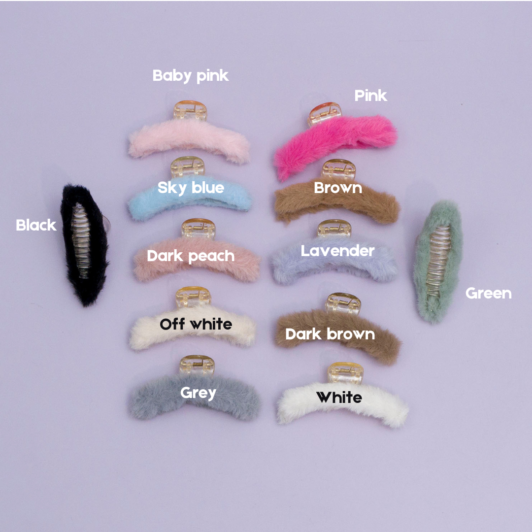 Korean Style Fur Hair Claw (12 Pcs) - UBKWS962