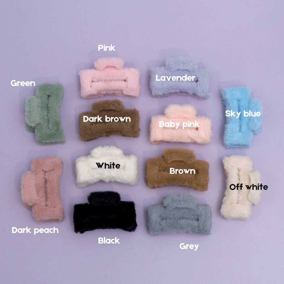 Korean Style Fur Hair Claw (12 Pcs) - UBKWS964