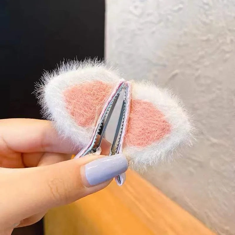 Cat Ears Fur Hair Pin (12sets) - UBKWS1235