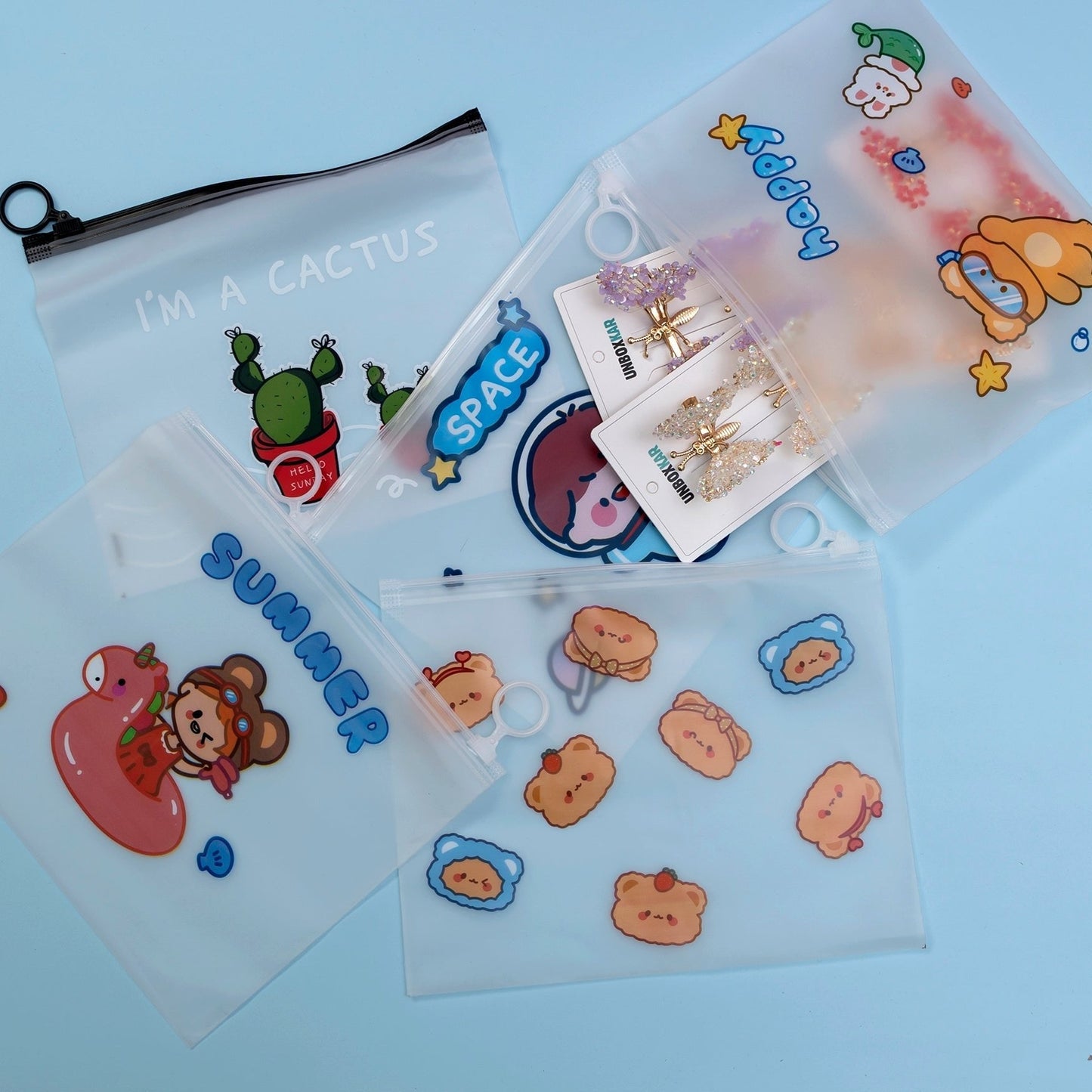Printed Zipper Pouch š (Pack of 5) - UBK2344 - Unboxkar.in