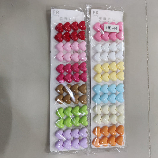 Heart Gloss Hair Pins (1Dz) - UBKWS2232