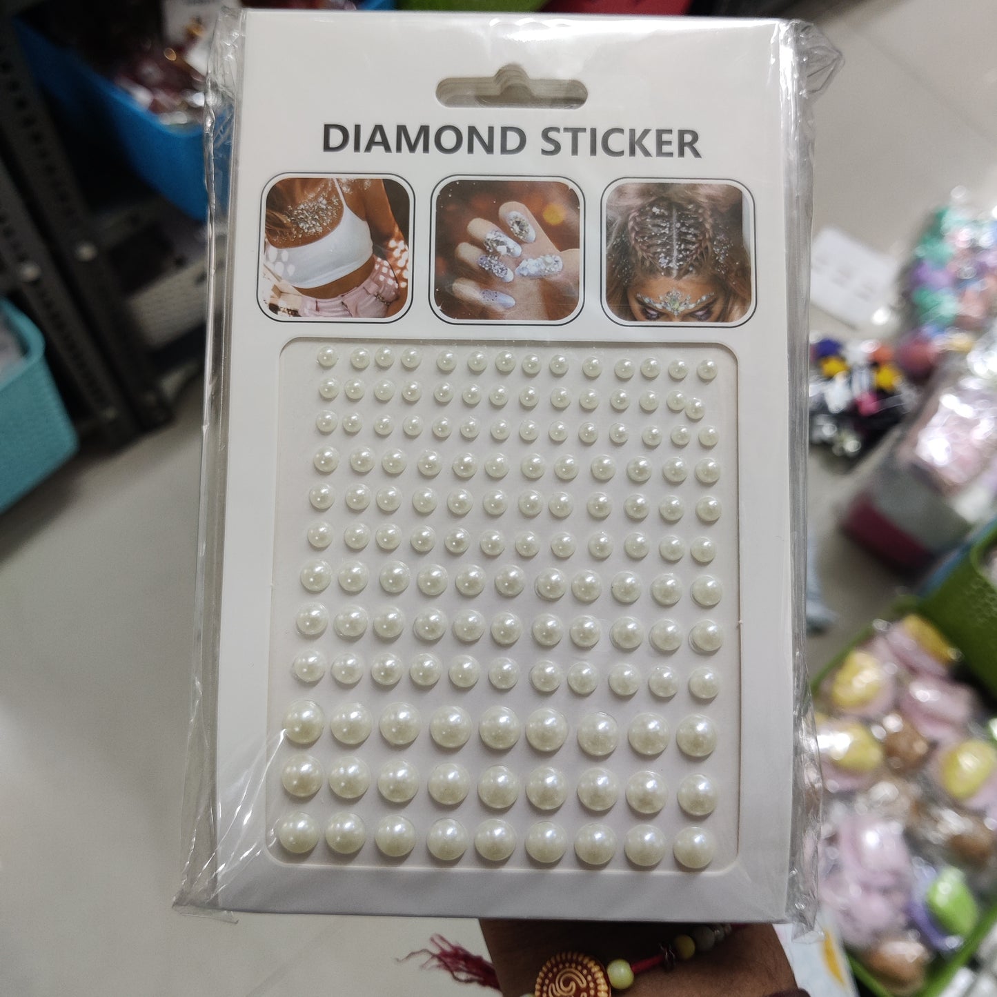 Pearl Diamond Sticker Sheet – Self Adhesive Rhinestones (1Dz) - UBKWS2268