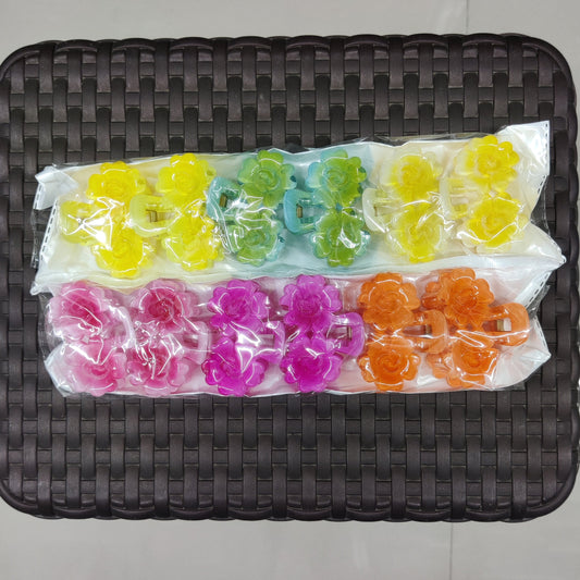 Floral Gloss Finish Hair Claw Clip (1Dz) - UBKWS2205