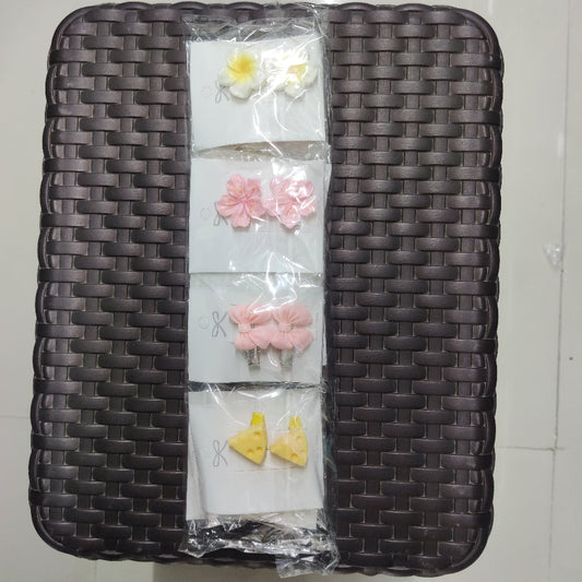 Cute Blossom & Bow Hair Clips (1Dz) - UBKWS2502