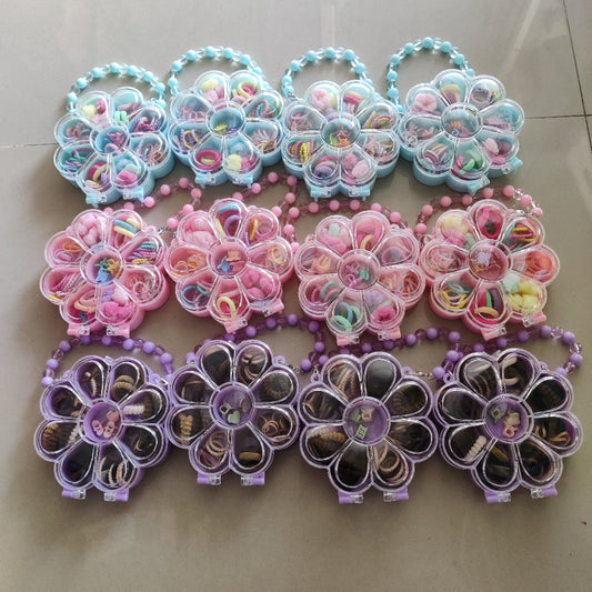 Flower Shape Kids Hair Accessories Combo Box (1Dz) - UBKWS2374
