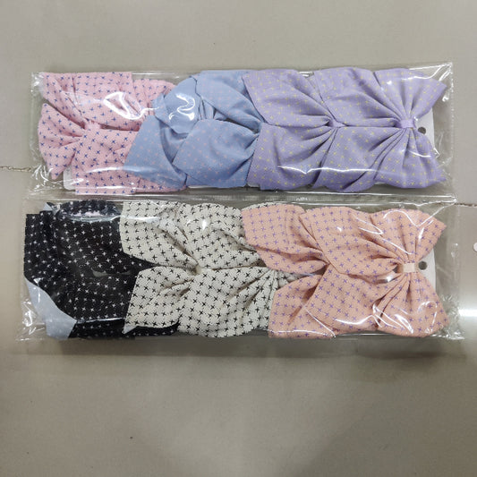 Printed Fabric Bow Hair Clip (1Dz) - UBKWS2234