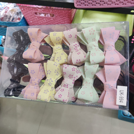 Floral Bow Hair Rubber (1Dz) - UBKWS2216