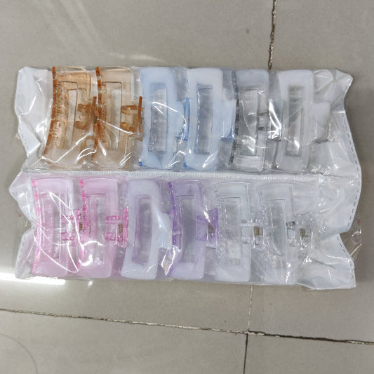 Glossy Rectangular Cutout Hair Claw Clip (1Dz) - UBKWS2182