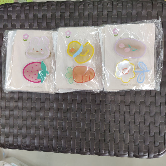 Cute Bunny & Fruit Hair Clip Set (1Dz) - UBKWS2229