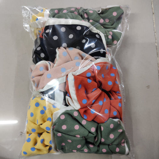 Polka Dot Satin Edge Scrunchie (1Dz) - UBKWS2575