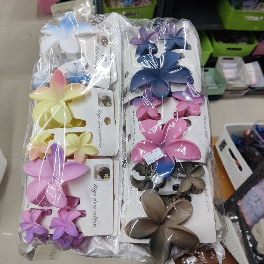 Matte Flower Hair Claw Combo (1Dz) - UBKWS2525