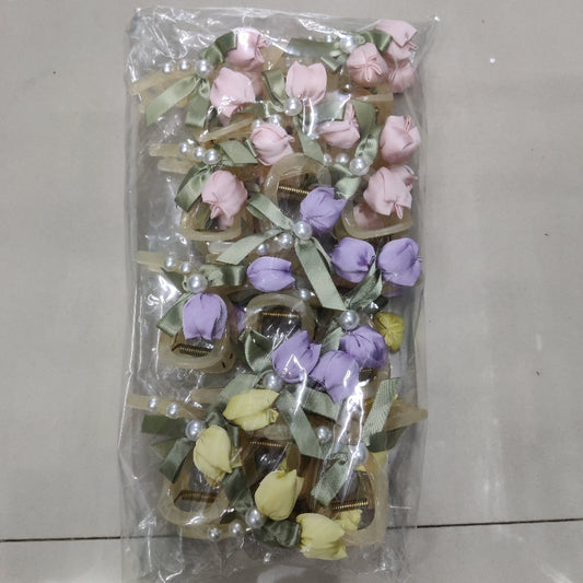 Tulip Floral Pearl Hair Claw (1Dz) - UBKWS2537