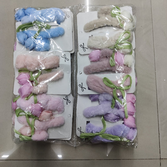 Fur Tulip Hair Claw & scrunchies combo (1Dz) - UBKWS2547