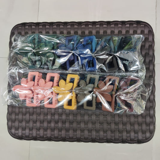 Floral Matte Finish Hair Claw Clip (1Dz) - UBKWS2189