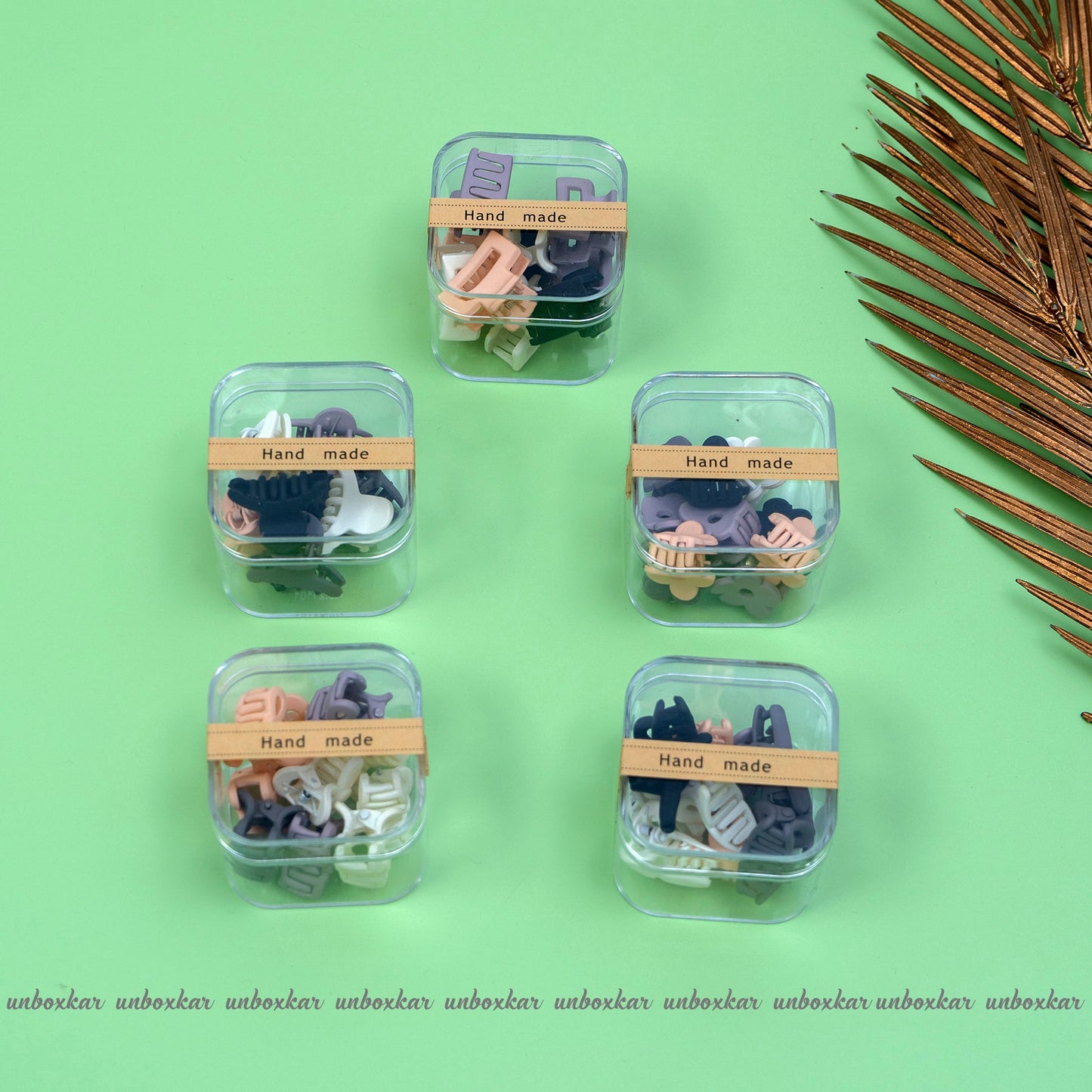 Matt Mini Hair Claw Box ( Pack of 12 ) - UBKWS436
