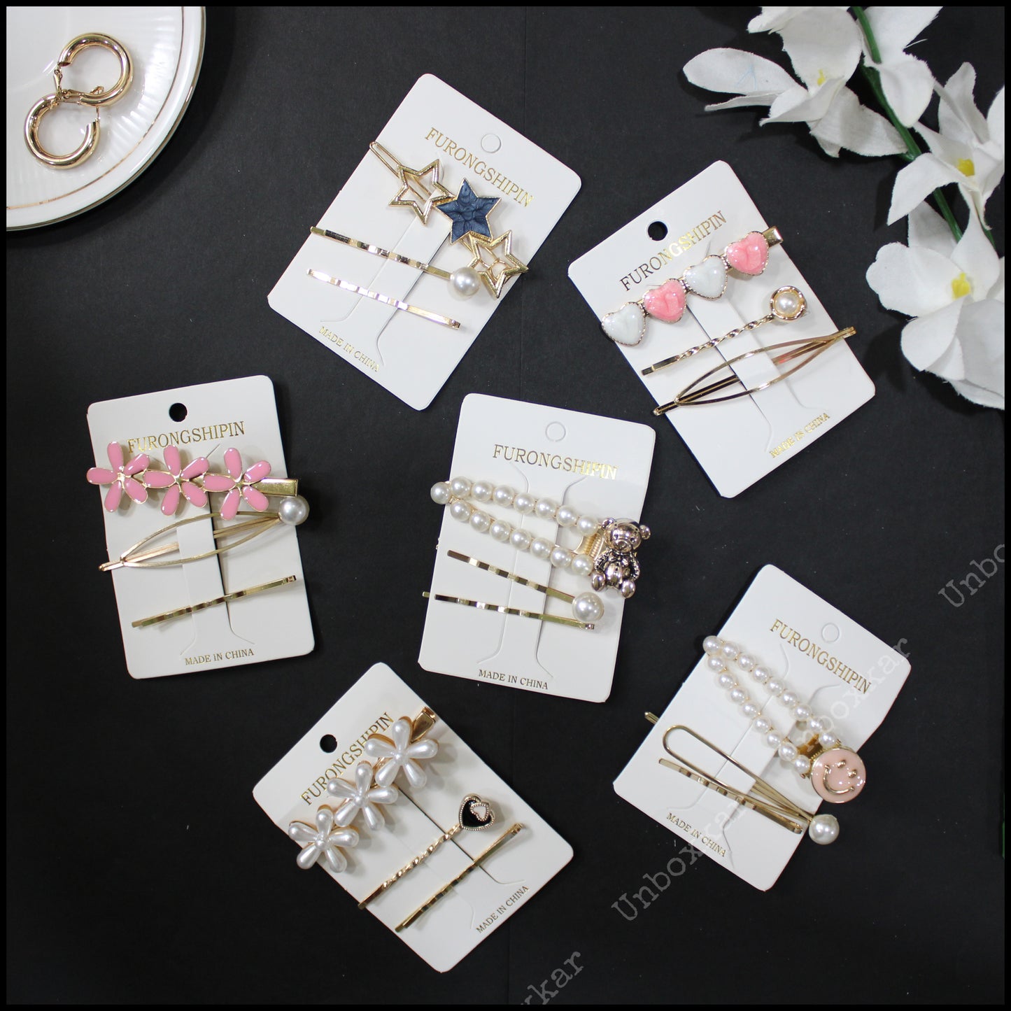Assorted Hair Pins Card ( Pack of 12 ) - UBKWS98