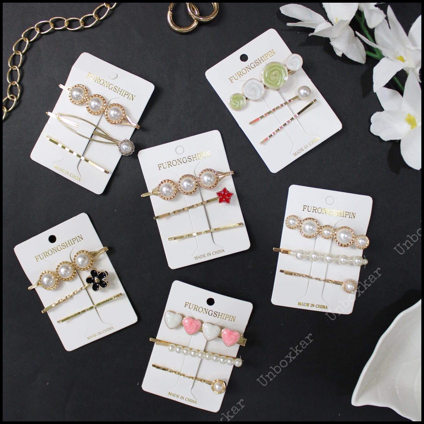 Assorted Hair Pins Card ( Pack of 12 ) - UBKWS98