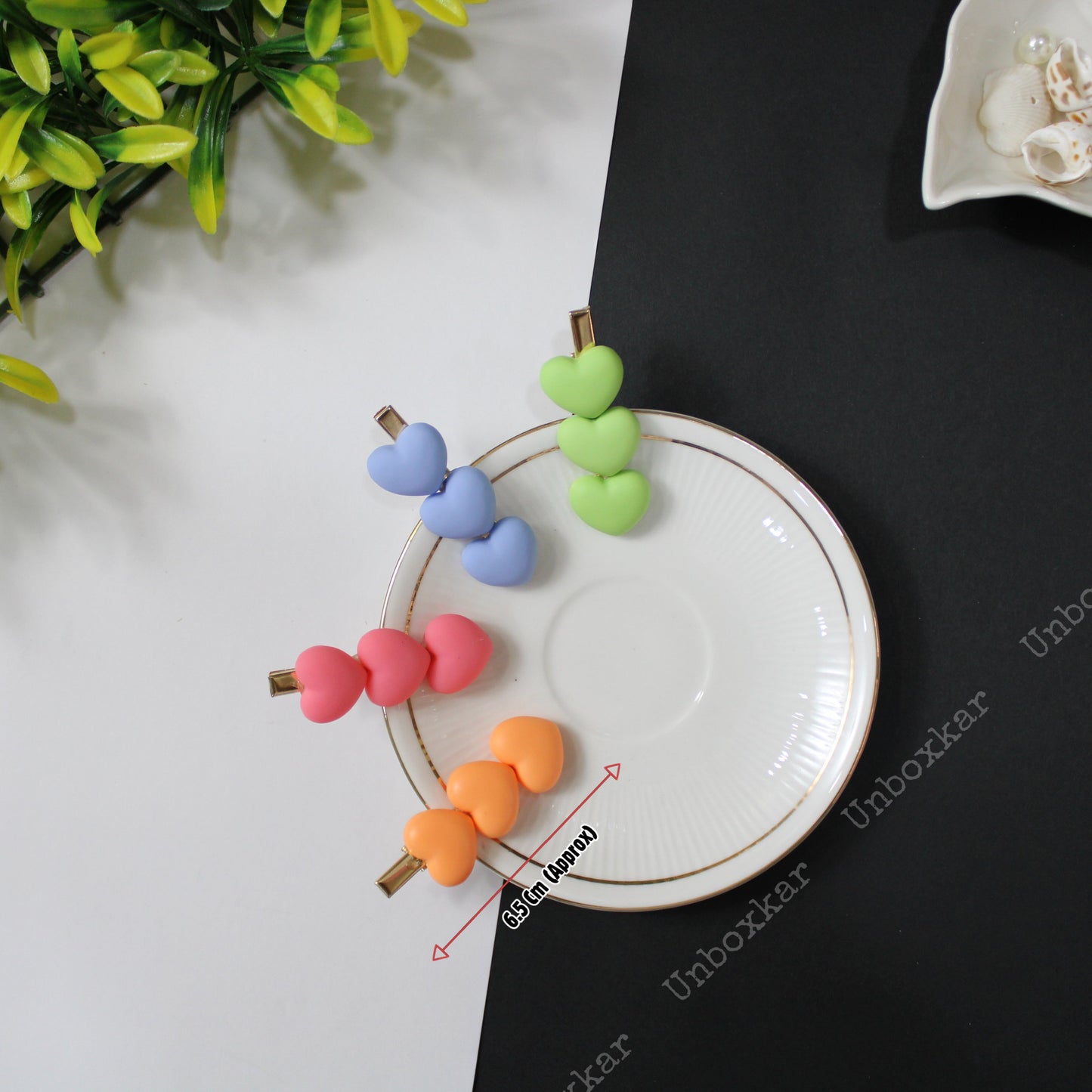 Heart Hair Clip with Alligator pin ( Pack of 12 ) - UBKWS39