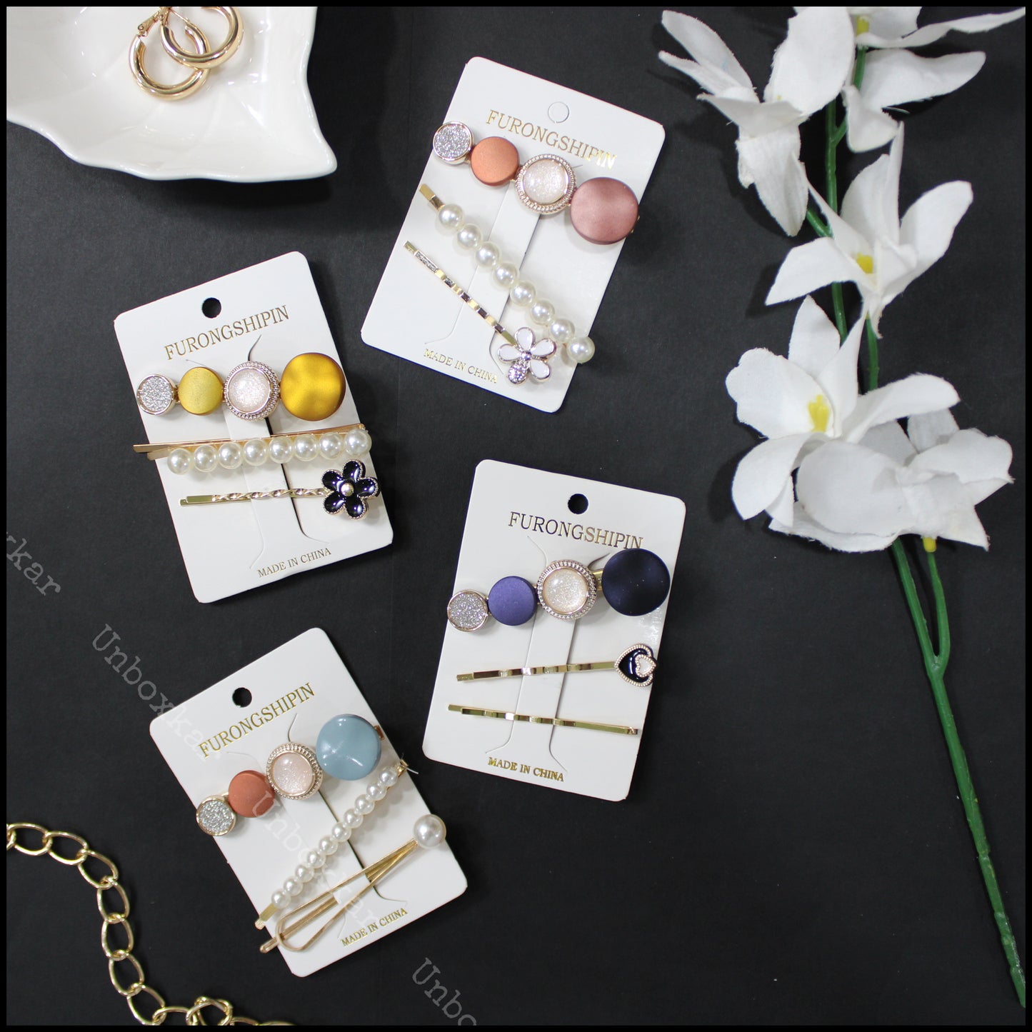 Assorted Hair Pins Card ( Pack of 12 ) - UBKWS98
