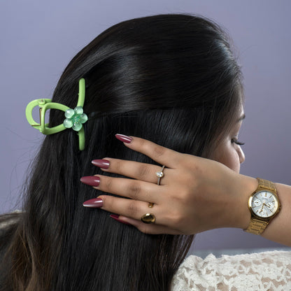 Glossy Floral Omega Hair Claw (1Dz) - UBKWS2468