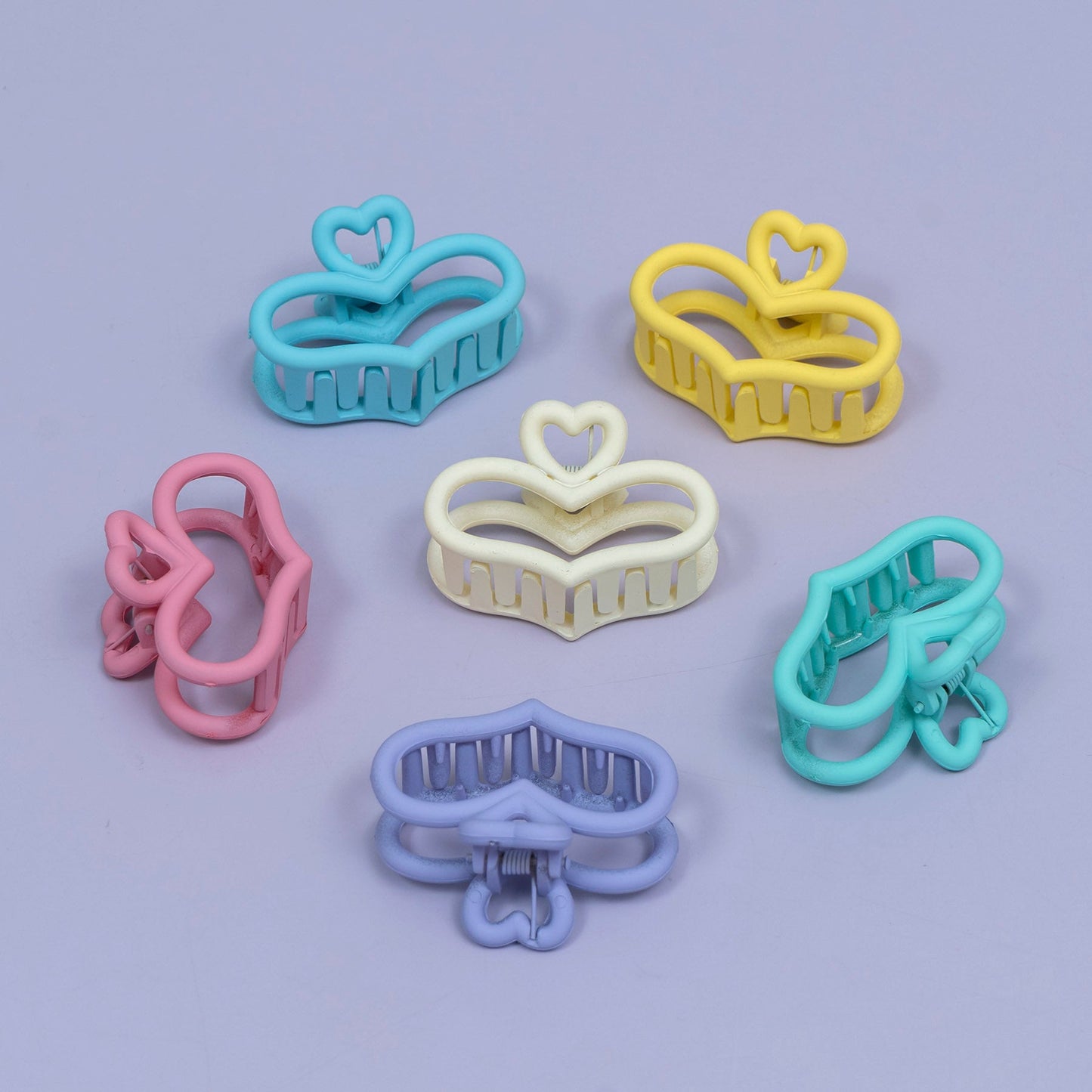 Matte Double Heart Hair Claw (1Dz) - UBKWS2419