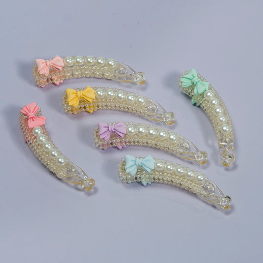 Bow Pearl Banana Clip (12 Pcs) - UBKWS1095