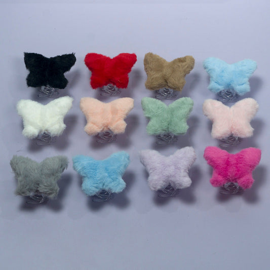 Butterfly Fur Hair Claw (12 Pcs) - UBKWS1097