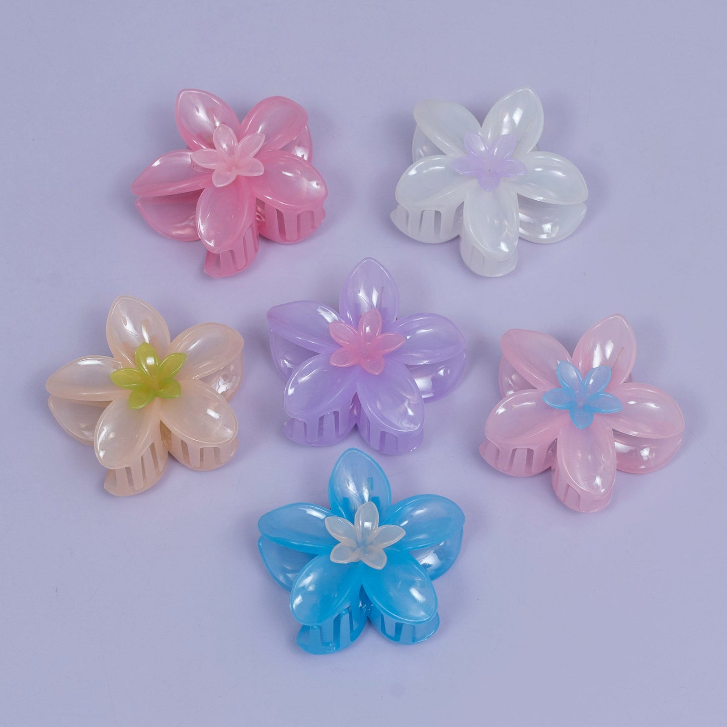 Glossy Blossom Hair Claw (1Dz) - UBKWS2424